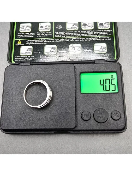 10k White Gold Natural Diamond Channel Set Band Ring Size 10.25 Signed NDI 4.05g - Picture 13 of 16